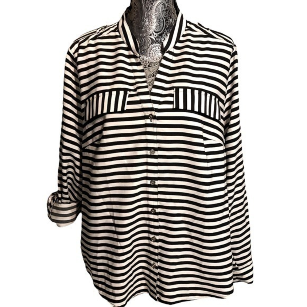 Elementz striped‎ button up blouse
